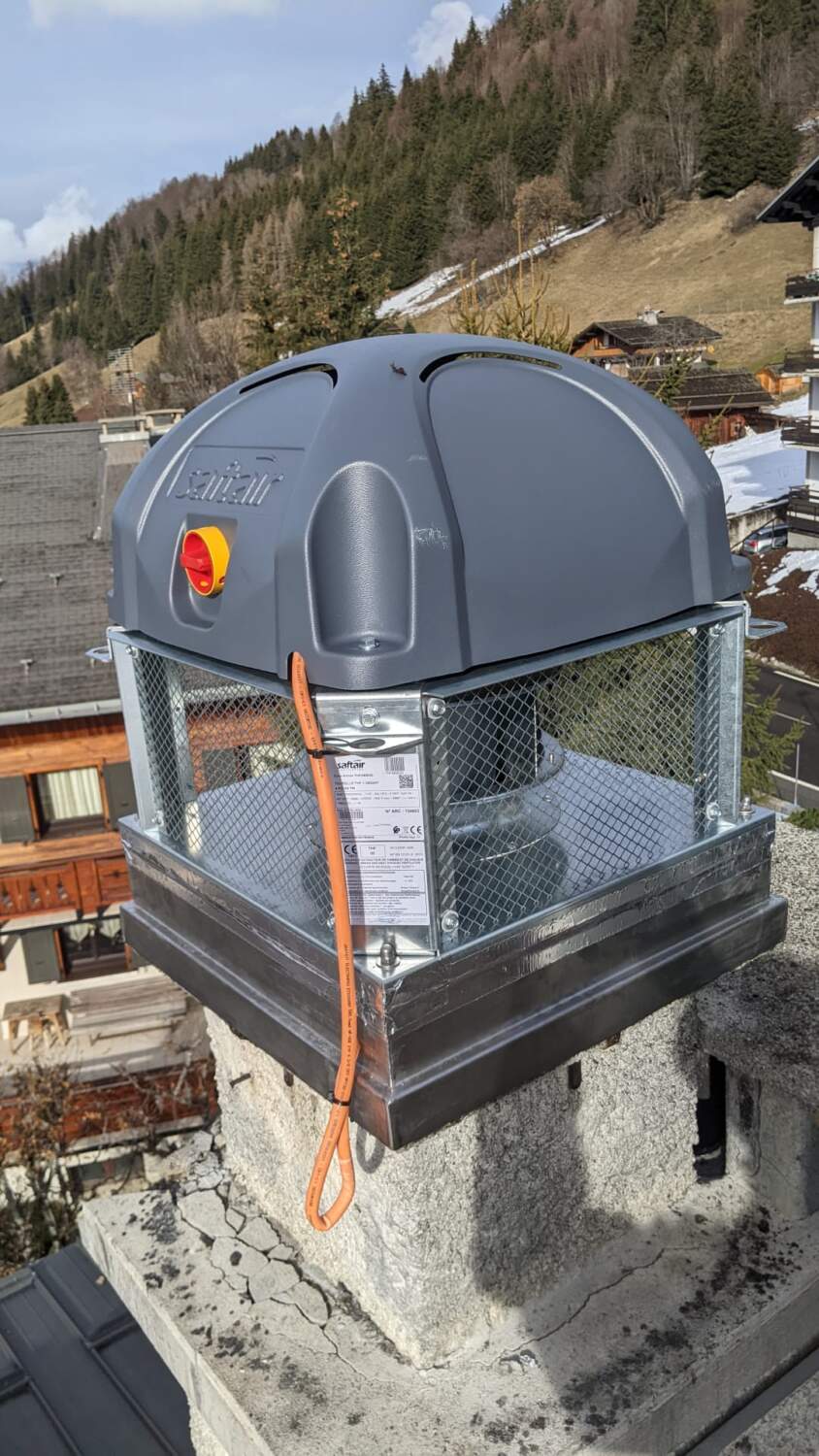 Mise en place d'un système de ventilation par aspiration à l'hôtel le Borderan à la Clusaz